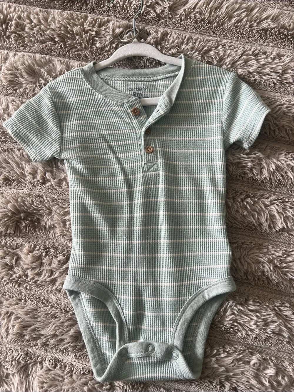 Carter's Sage Green Striped Two-Piece Set